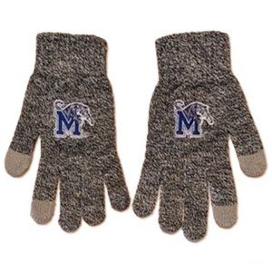 🆕 MEMPHIS STATE GRAY KNIT GLOVES - UNISEX - ADULT SIZE - NCAA